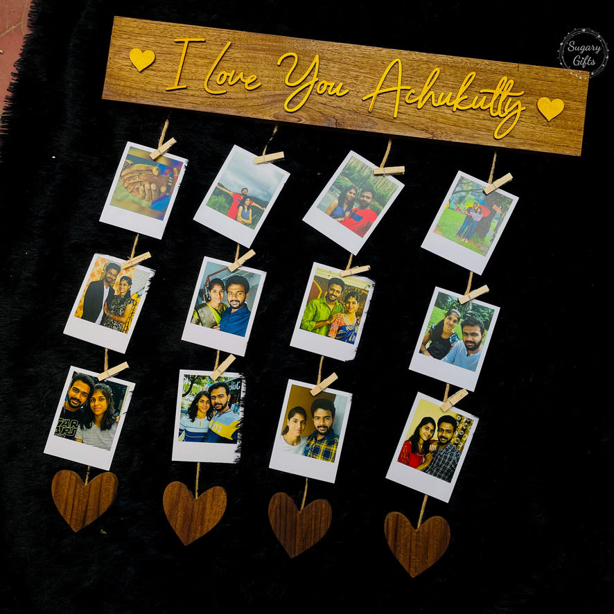 Wooden Polaroid Heart Hanging