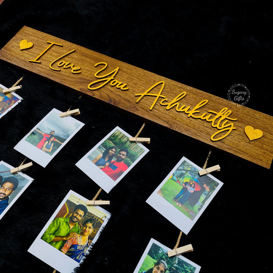 Wooden Polaroid Heart Hanging