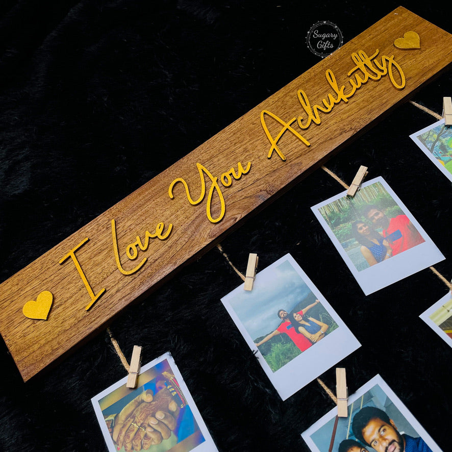 Wooden Polaroid Heart Hanging