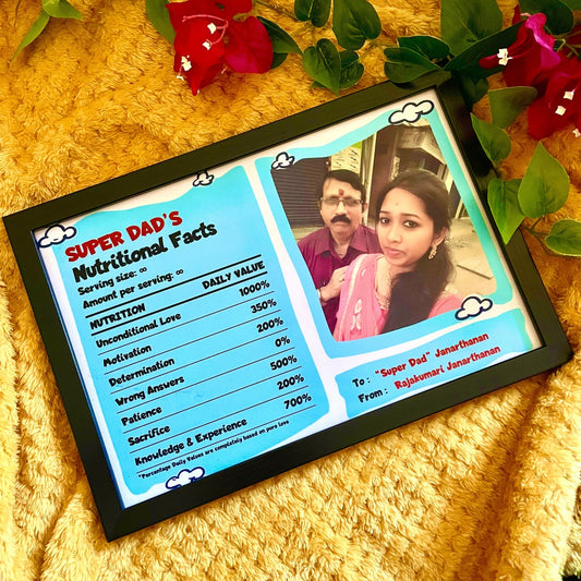 Super Dad's Nutritional Facts Frame