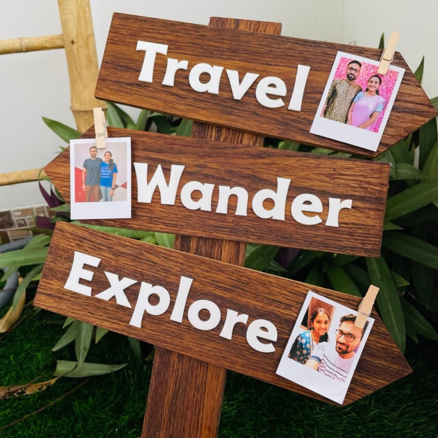 Travel Goals Wooden Sign Board