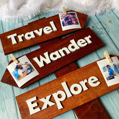 Travel Goals Wooden Sign Board