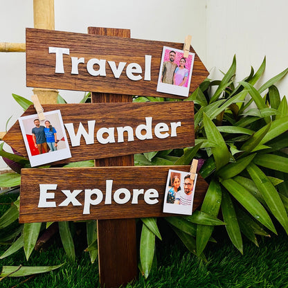 Travel Goals Wooden Sign Board