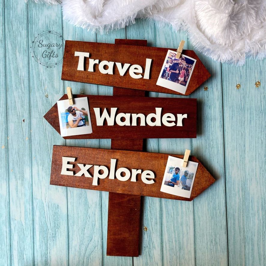 Travel Goals Wooden Sign Board